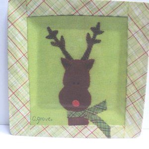 Citrus Grove Rudolph the Reindeer Plate 10" Square Melamine Christmas Holiday